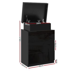 Artiss Coley Black Led Bedside Table, 3 Drawers – Sumo Deals Artiss 2X Bedside Table Led 3 Drawers - Coley Black Product Image