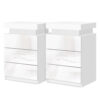 Artiss 2X Bedside Table LED 3 Drawers - COLEY White product image