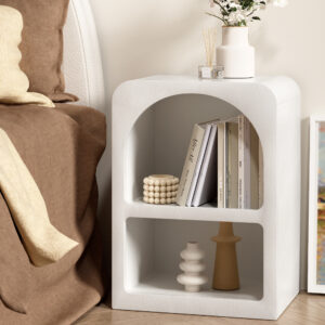 Artiss Bedside Table Shelves Side End Table Storage Nightstand White ARCHED product image