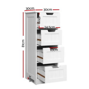 Artiss Leesa White 4-Drawer Chest – Sumo Deals Artiss 4 Chest Of Drawers - Leesa White Product Image