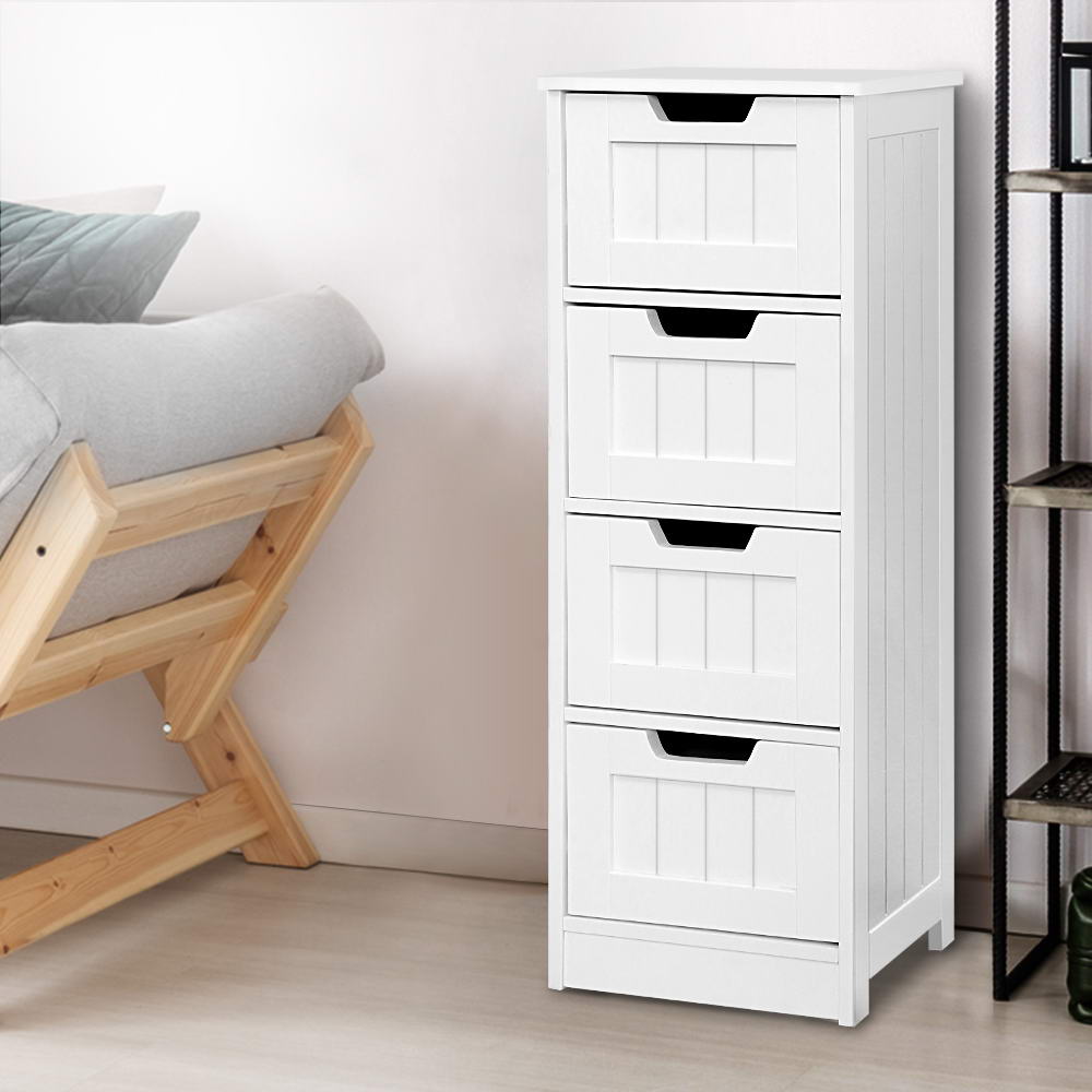 Artiss Leesa White 4-Drawer Chest – Sumo Deals Artiss 4 Chest Of Drawers - Leesa White Product Image