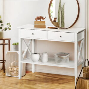 Artiss Console Table 2 Drawers 100CM White Chole product image