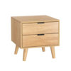 Artiss Bedside Table 2 Drawers - Pine Product Image
