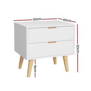 Artiss Bedside Table 2 Drawers - White – Sumo Deals Artiss Bedside Table 2 Drawers - White Product Image