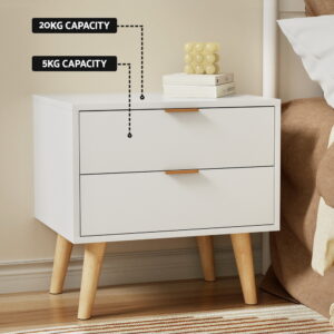 Artiss Bedside Table 2 Drawers - White – Sumo Deals Artiss Bedside Table 2 Drawers - White Product Image