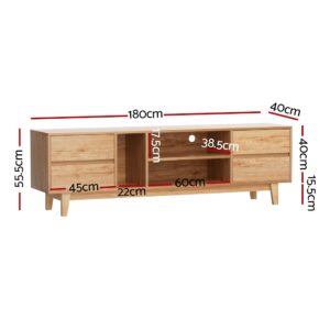 Artiss Entertainment Unit Stand Tv Cabinet Storage Drawer Shelf 180Cm Wooden Product Image