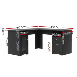 Artiss Computer Desk Home Office Study Desks L-Shaped Corner Table With Storage Product Image