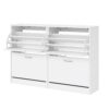 Artiss 2X Shoe Cabinet Storage Organiser 2 Flip Drawer White Product Image