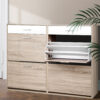 Artiss Shoe Rack Cabinet 36 Pairs Adjustable Shelves Pine Sara product image