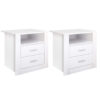 Artiss 2 X Bedside Table 2 Drawers with Shelf - TARA White product image