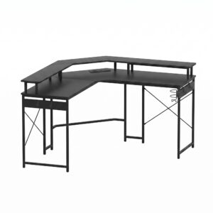 Artiss L-Shape Gaming Desk Computer Desks Rgb Led Power Outlet 130Cm Black Product Image
