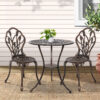 Gardeon 3Pc Outdoor Bistro Set | Cast Aluminium Tulip Bronze – Sumo Deals Gardeon 3Pc Outdoor Setting Bistro Set Chairs Table Cast Aluminum Patio Furniture Tulip Bronze Product Image