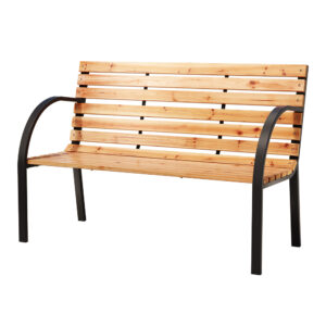 Gardeon Outdoor Garden Bench Seat 120cm Wooden Steel 2 Seater Patio Furniture Natural product image