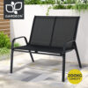 Gardeon Garden Bench Seat Steel Outdoor Patio Park Lounge Backyard Chair Black product image