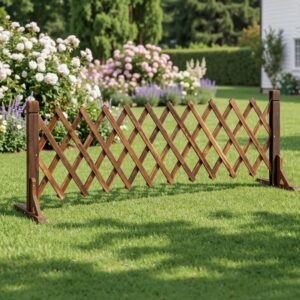 Gardeon Garden Fences Expandable Wooden Trellis Fence Plant Frame 160cm Brown product image