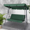 Gardeon 3-Seater Outdoor Swing Chair With Canopy – Green – Sumo Deals Gardeon Outdoor Swing Chair Garden Chair Bench Furniture Canopy 3 Seater Green Product Image