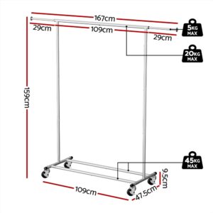 Artiss Clothes Rack Airer Rail Coat Stand Adjustable Hanger Product Image