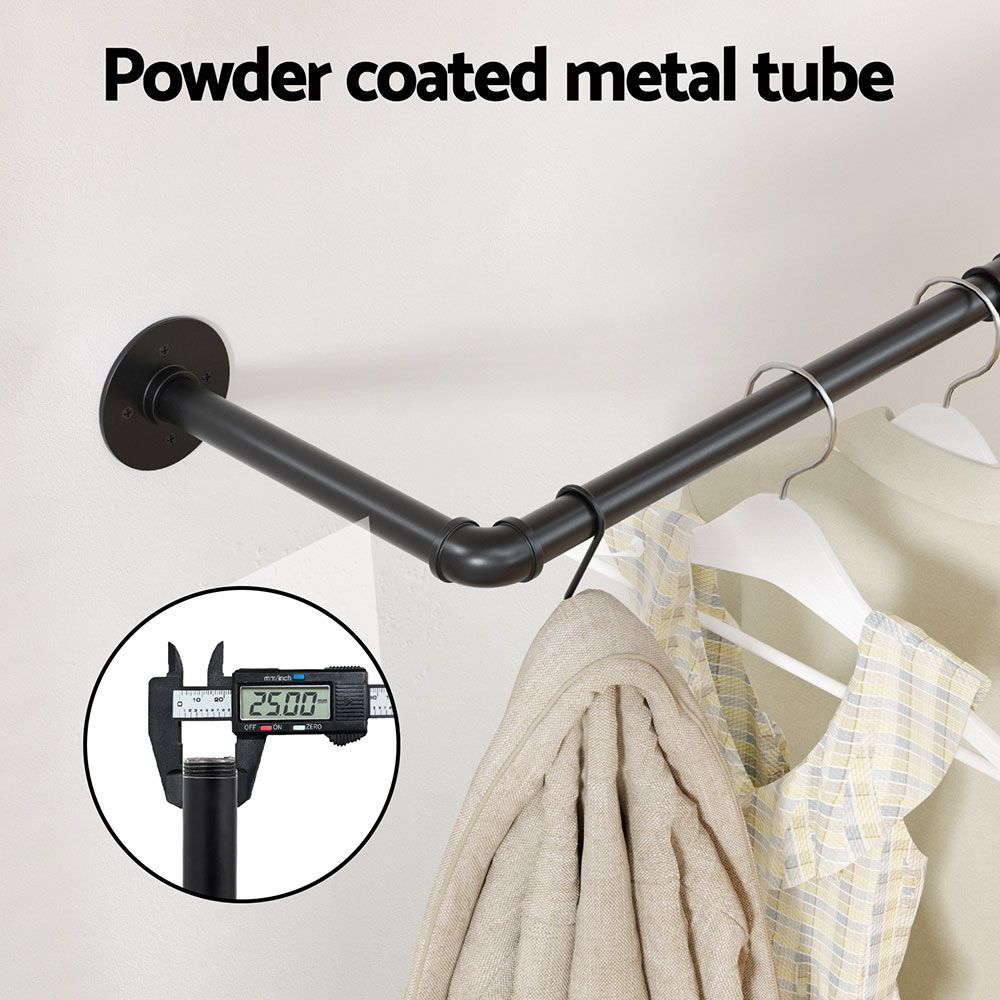 Artiss Wall Mounted Clothes Rack - 2 Pack Metal – Sumo Deals Artiss Clothes Rack Garment Rail Metal Industrial Pipe Wall Mounted 2 Pack Product Image