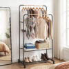 Artiss Clothes Rack Double Rod Airer Rail Coat Stand Hanger Storage Shelf product image