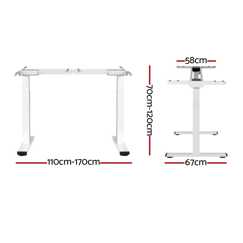 Artiss Standing Desk Frame Dual Motor White – Sumo Deals Artiss Standing Desk Frame Only Dual Motor Motorised White Product Image