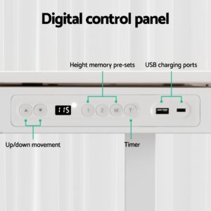 Artiss Standing Desk Motorised Electric Desks Drawer 120Cm White Product Image