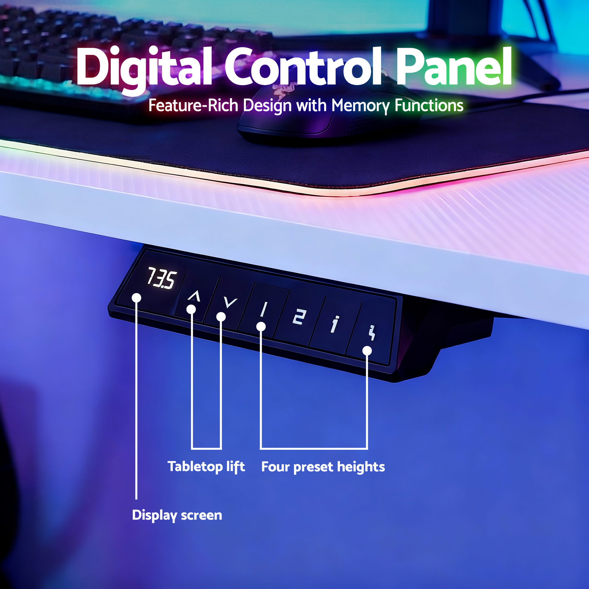 Artiss Electric Standing Desk 140Cm | Height Adjustable – Sumo Deals Artiss Electric Standing Desk Height Adjustable Gaming Desk Home Office 140Cm Product Image