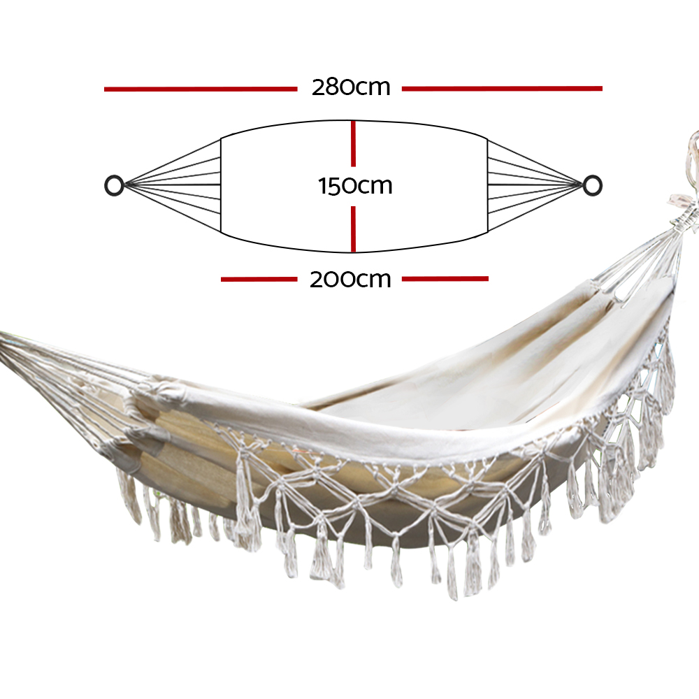 Gardeon Tassel Hammock Bed | Outdoor &Amp; Indoor Comfort – Sumo Deals Gardeon Hammock Bed Rope Tassel Outdoor Hammocks Chair Camping Product Image
