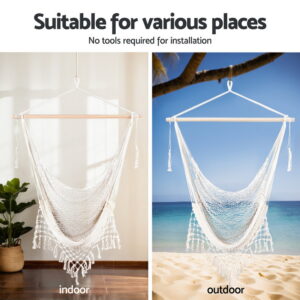 Gardeon Hammock Chair With Heavy Duty Steel Stand – Sumo Deals Gardeon Hammock Hanging Chair With Heavy Duty Steel Stand Product Image
