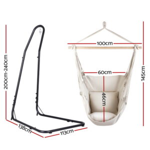 Gardeon Hammock Chair With Heavy Duty Steel Stand – Sumo Deals Gardeon Hammock Chair With Heavy Duty Steel Stand Product Image