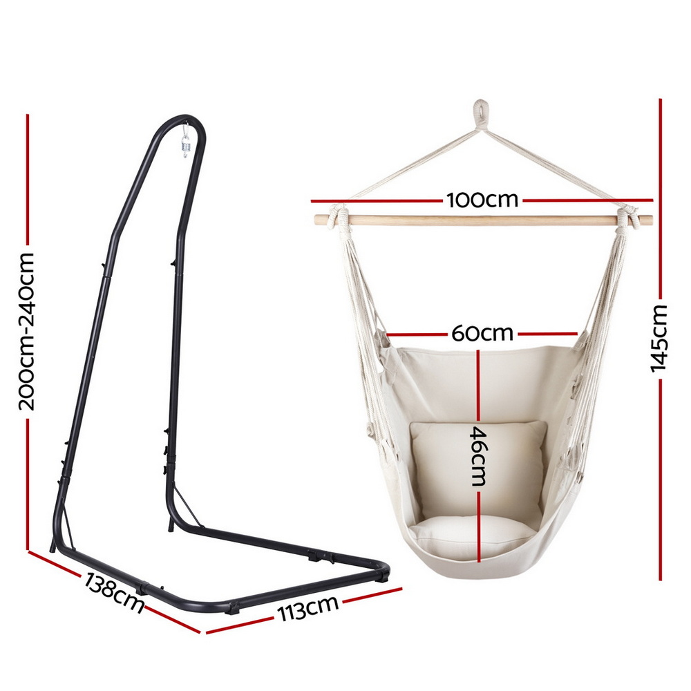 Gardeon Hammock Chair With Heavy Duty Steel Stand – Sumo Deals Gardeon Hammock Chair With Heavy Duty Steel Stand Product Image