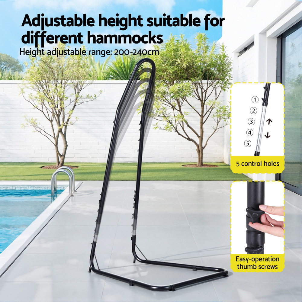 Gardeon Hammock Chair Stand | Heavy Duty Steel Frame – Sumo Deals Gardeon Hammock Chair Stand Heavy Duty Steel Frame Black Product Image