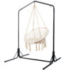 Gardeon Outdoor Hammock Chair with Stand Cotton Swing Relax Hanging 124CM Cream product image
