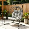 Gardeon Outdoor Swing Chair 2 Seater with Stand Cushion Rattan Patio Furniture product image