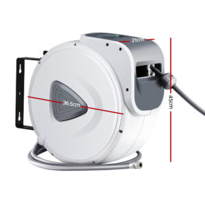 Giantz 10M Retractable Air Hose Reel | Wall Mount – Sumo Deals Giantz Air Hose Reel 10M Retractable Rewind Swivel Wall Mount Compressor Garage Product Image