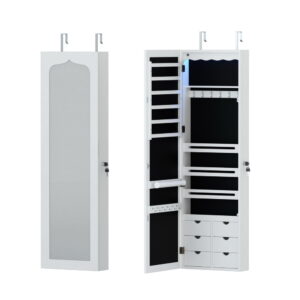 Artiss Jewellery Cabinet Led Mirror Lockable Product Image