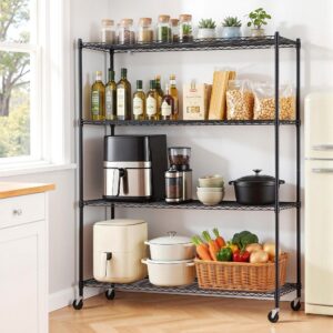 Artiss 4-Tier Kitchen Rack Shelf with Wheels Shelving 152x45x187CM Adjustable Metal Storage Shelves product image