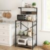 Artiss 4-Tier Kitchen Rack with 2 Power Outlets 6 Hooks Microwave Storage Shelf product image