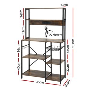 Artiss 5-Tier Kitchen Rack With Power Outlets – Sumo Deals Artiss 5-Tier Kitchen Rack With Power Outlets 90Cmx153Cm Microwave Storage Shelf Product Image