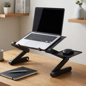 Artiss Laptop Stand Aluminium Computer Riser Foldable Lap Desk Bed Table Black product image