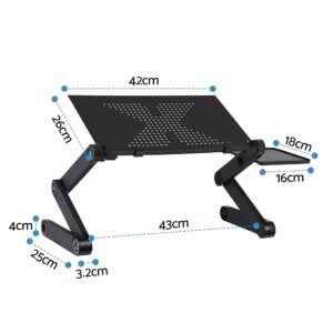 Artiss Laptop Stand Aluminium Computer Riser Foldable Lap Desk Bed Table Black Product Image