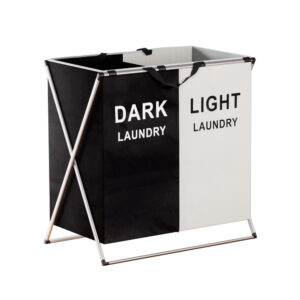 Artiss Laundry Basket Hamper Large Foldable Washing Clothes Storage 2 Sections product image