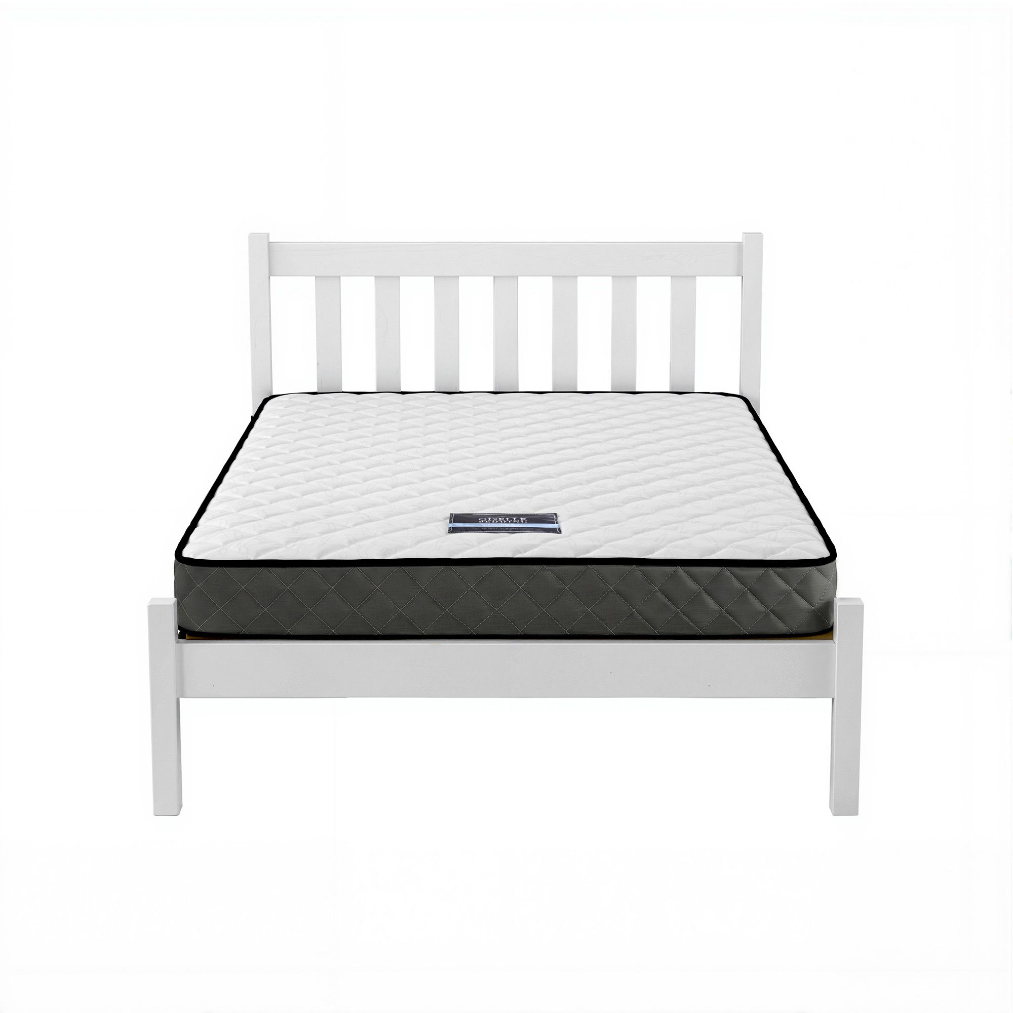 Giselle Single Mattress &Amp; Artiss Bed Frame Set White Pine – Sumo Deals Giselle Single Mattress And Artiss Bed Frame Set White Solid Pine With 16Cm Mattress Product Image