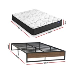 Giselle Double Mattress 16Cm And Artiss Metal Bed Frame Set For Guest Rooms Studios Product Image
