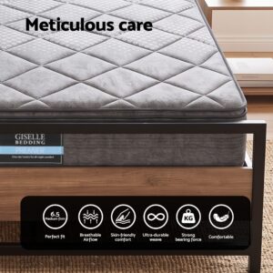 Queen Mattress &Amp; Metal Bed Frame Set With Drawers – Sumo Deals Giselle 18Cm Queen Mattress Pillowtop And Artiss Metal Bed Frame Set With 2 Drawers Product Image