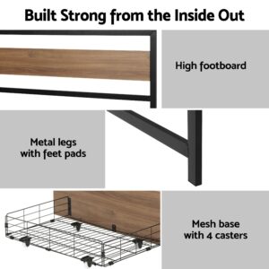Queen Mattress &Amp; Metal Bed Frame Set With Drawers – Sumo Deals Giselle 18Cm Queen Mattress Pillowtop And Artiss Metal Bed Frame Set With 2 Drawers Product Image