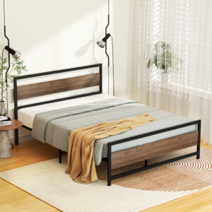 Artiss Bed Frame Double Size Metal Base Mattress Platform Foundation Black DREW product image