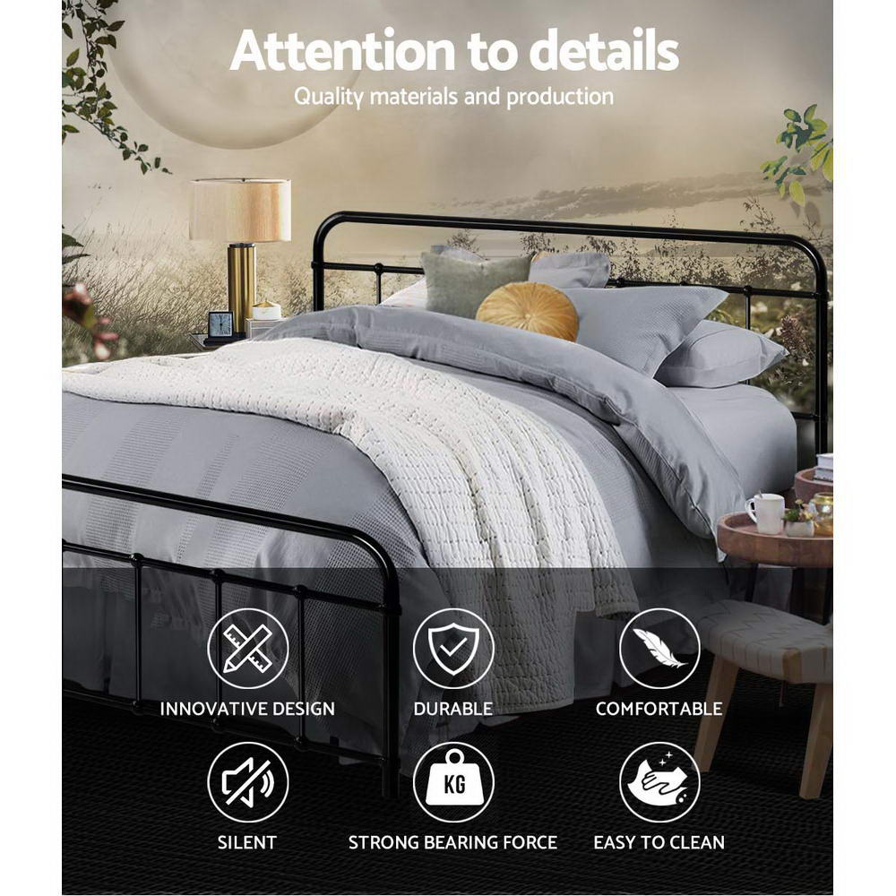 Artiss Leo Queen Metal Bed Frame - Black – Sumo Deals Artiss Bed Frame Metal Bed Frame Leo - Queen (Black) Product Image