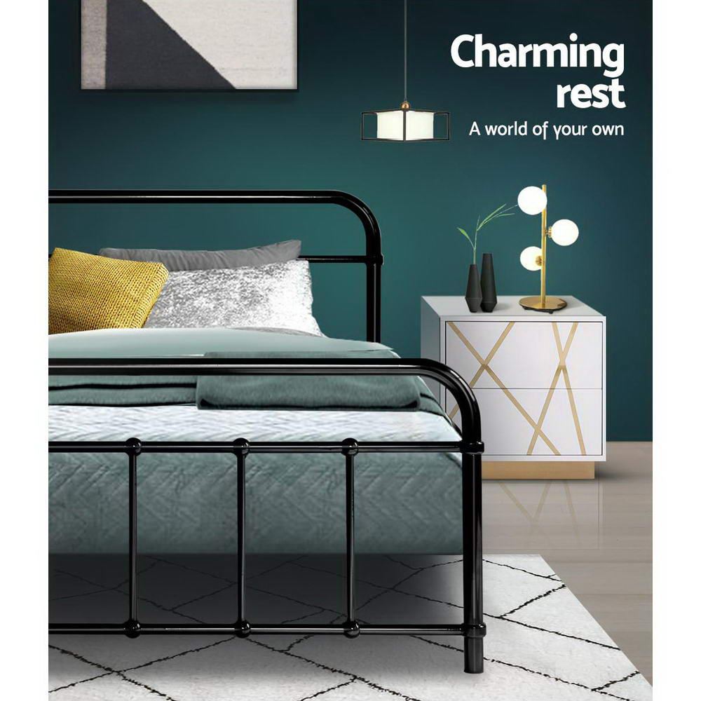Artiss Leo Queen Metal Bed Frame - Black – Sumo Deals Artiss Bed Frame Metal Bed Frame Leo - Queen (Black) Product Image