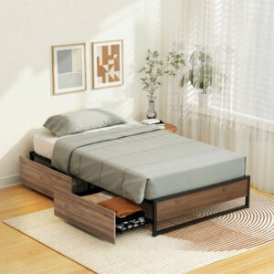Artiss Bed Frame Metal Frame King Single Bed Base 2 Drawers OSLO product image