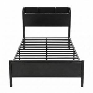 Artiss Bed Frame Single Size With Storage Shelf Headboard Charging Station Grid Product Image